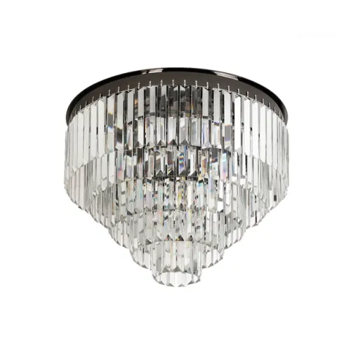 Plafon de Sobrepor Cristal K9 Metal Preto Palace