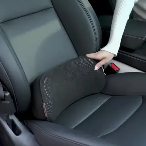 Almofada para Assento de Carro em Espuma de Memória, Suporte Lombar Respirável, Protetor de Costas Adequado para Cadeiras de Escritório e Acessórios de Interior de Carro