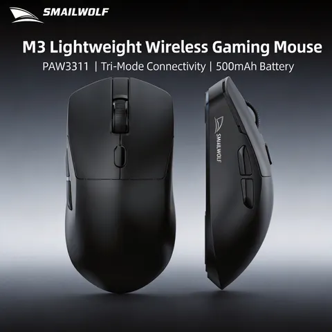 Mouse sem Fio SMAILWOLF M3 PRO Bluetooth Três Modos para Jogos E-sports Laptop Desktop PAW3311 Leve para FPS