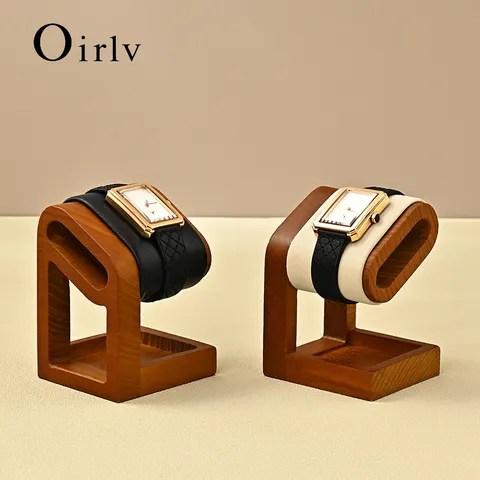 Oirlv organizador de joias de madeira, pulseira, relógio, expositor, armazenamento de joias, rack de relógio, adereços de exibição para vitrine