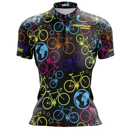 Camisa Ciclismo Feminina Dry Fit com Proteção UV Bike MTB Speed Word Tour