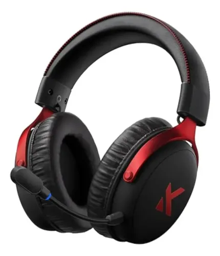 Fone de Ouvido Headset sem Fio Tri-Mode para Jogos Gamer MCHOSE V9 Pro Cancelamento Ruído Microfone Preto e Vermelho Driver 7.1 Bluetooth