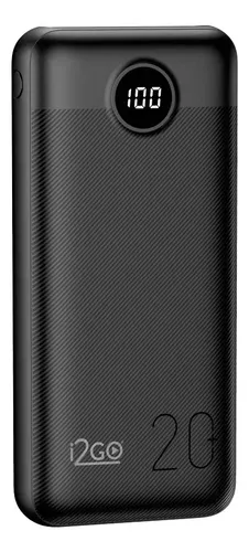 Carregador Portátil Power Bank Turbo i2GO 20000mah 20w com Display Digital