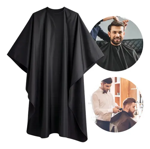 Capa de Corte Barbeiro Profissional JL Eletro Cetim Preto 1.20x1.45m