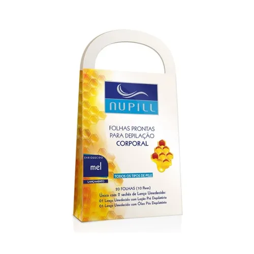 Folhas Prontas para Depilação Corporal Nupill Mel 20Fls