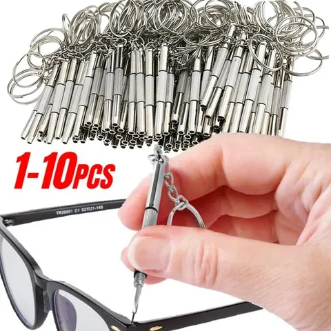 Chave de fenda de óculos de aço, kit de reparo de relógio com chaveiro, ferramentas manuais portáteis, ferramentas de chave de fenda de precisão