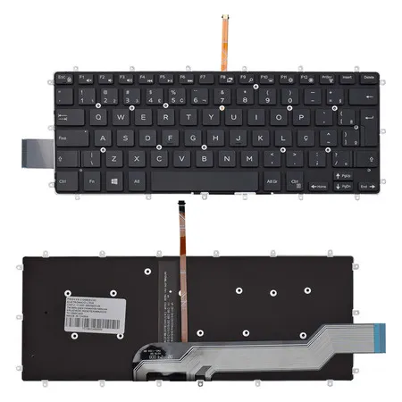 Teclado para Notebook compatível com Dell Inspiron 15-7560 ABNT2