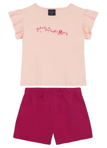 Conjunto para Menina Blusa com Babados e Short (Rosa Claro) Guloseima