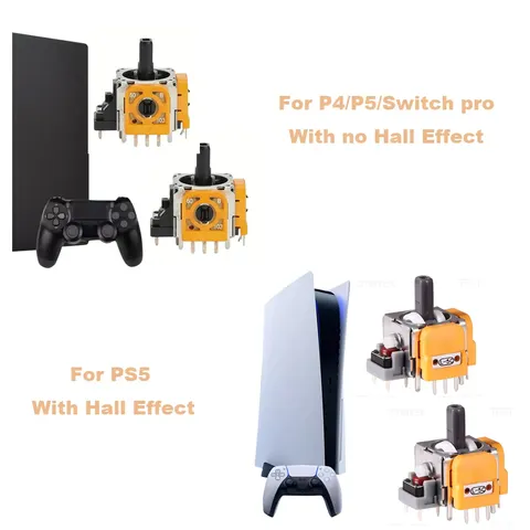 Joystick de efeito hall analógico 3d para controlador ps5, acessórios de substituição para playstation 5, peças de reparo de gamepad
