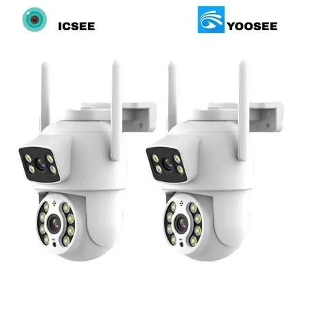 Câmera de Segurança Lente Dupla IP66 Wi-Fi 360° Sensor Movimento Visão Noturna ICSEE/YOOSEE