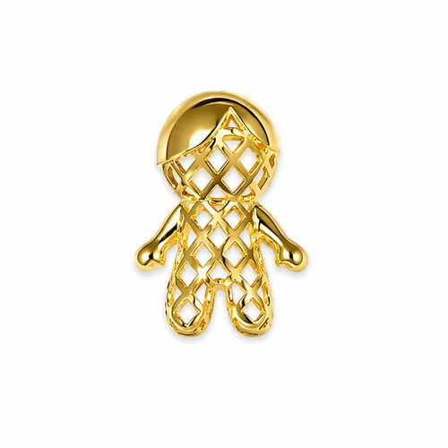 Pingente Menino Vazado Trabalhado em Ouro 18K