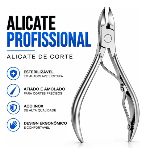 Alicate de Corte Unha Curvo Profissional Unhas Manicure Pedicure