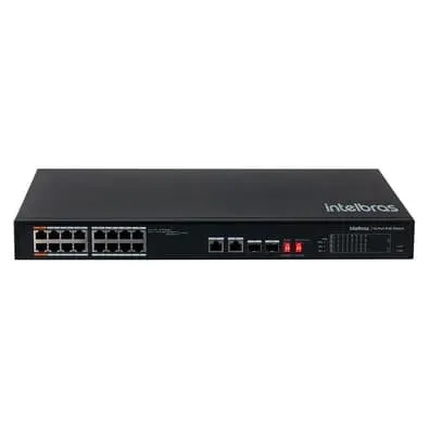 Switch Intelbras SF 1822 Hi-poe Fast PoE 2 Portas Giga, 2 Portas SFP Combo Skd, 16 Portas - 4760070