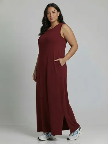 Vestido Longo Aveloz Viscolycra Soltinho Plus Size com Bolso Vinho