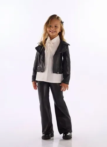 Calça flare infantil feminina em cirrê Preto