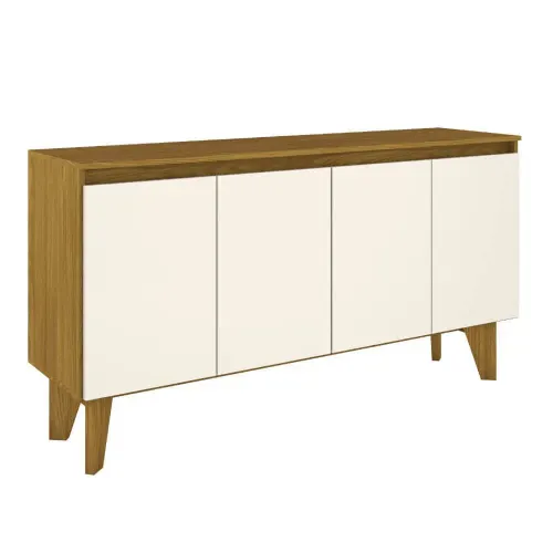 Buffet Sala de Estar Henn S351-127 Quartzo 4 Portas 150cm Nature/off White