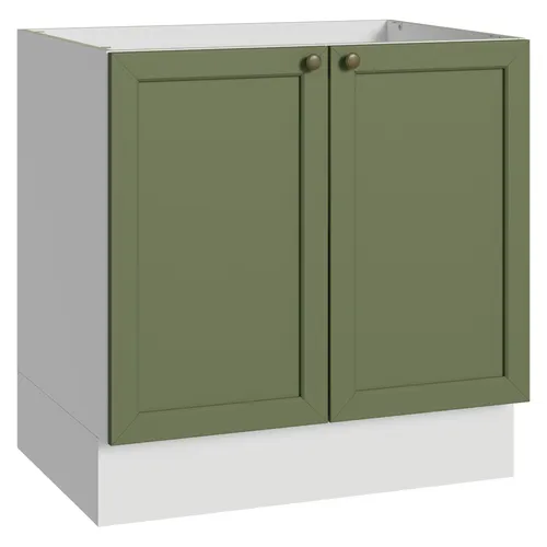 Balcão de Cozinha 80 x 60 cm 2 Portas (Sem Tampo) Branco/Verde Vik Madesa