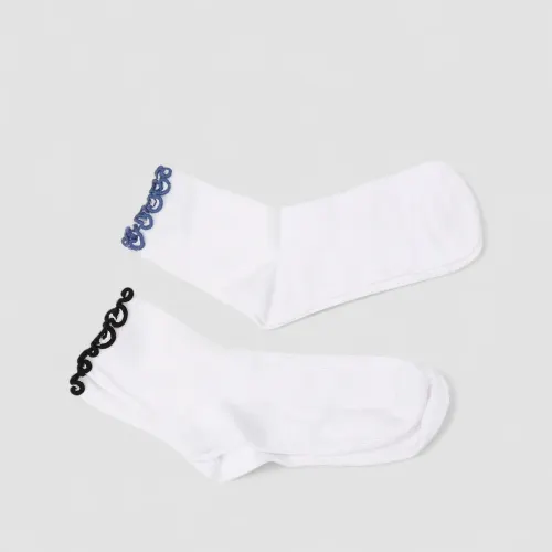 Kit Meia Feminina Stz Detalhe Babadinho Branco