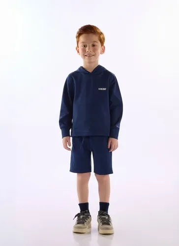 Conjunto Infantil Masculino Blusão e Bermuda Uv50+ Azul