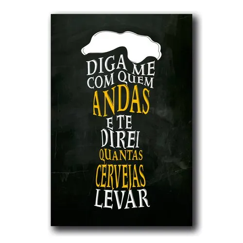 Placa Decorativa Frase Bebidas Cervejas Mdf 20x30 cm