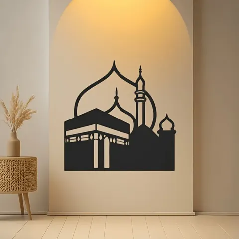 Arte de Parede em Ferro CIFBUY, Decoração Moderna Islâmica de Meca Kaaba, Decoração Minimalista Rústica para o Interior