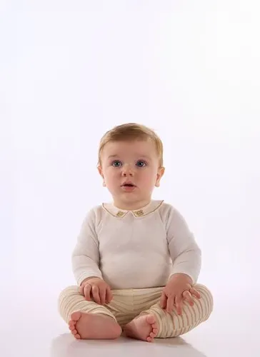 Conjunto Bebê Menino com Body Gola Dupla e Calça Listrada Off White