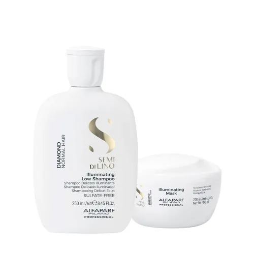 Kit Shampoo e Máscara Alfaparf Semi Di Lino Diamond Illuminating 2 Produtos