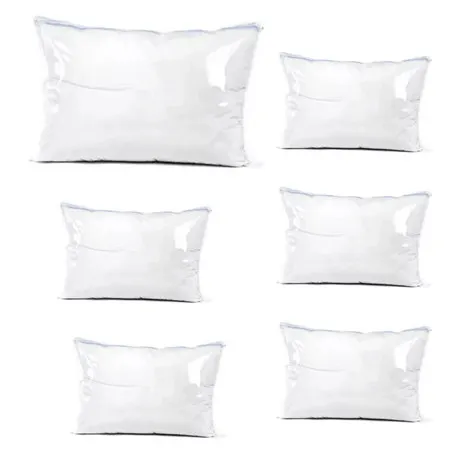 Kit 10 Saco Capa de Travesseiro 50 x 80 Transparente de Pvc e Ziper Anti Poeira