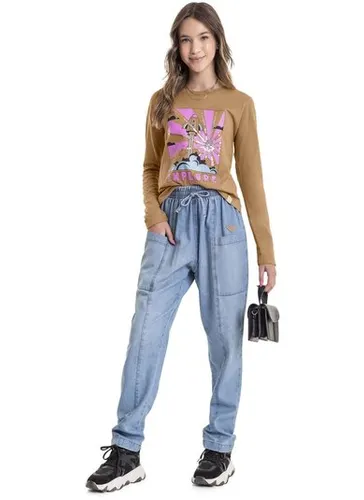 Blusa em Meia Malha Juvenil (Marrom) Gloss