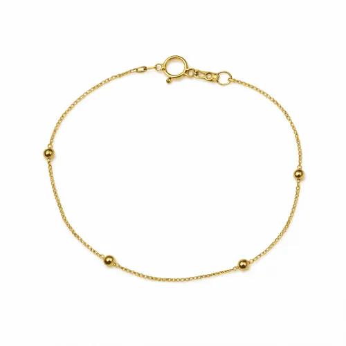 Pulseira 13 cm Veneziana Bolinha em Ouro 18K