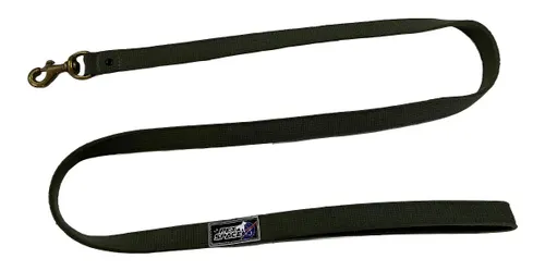 Guia para Adestramento Passeio Lona com 150cm Latão Petspace Cor Verde Militar