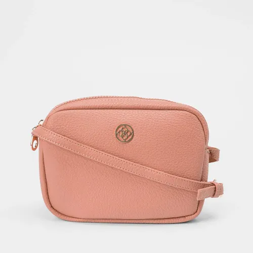 Bolsa Transversal Pequena Penélope Texturizada Rosê