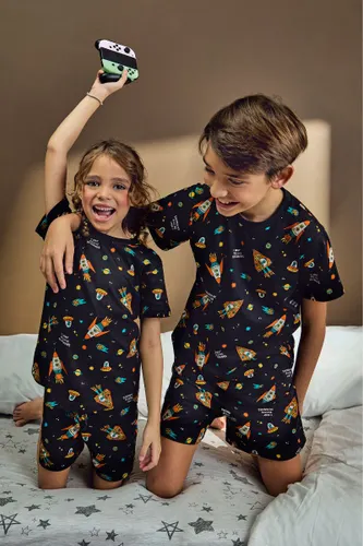 Kit Conjunto Pijama Infantil Estampa Espacial
