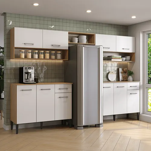 Armário de Cozinha Compacta Arizona Lux Carraro Branco