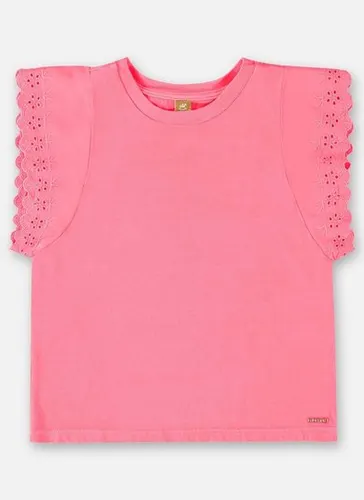 Blusa Manga Curta Básica Infantil Rosa Pink