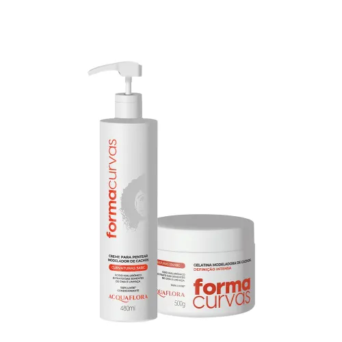 Kit Acquaflora Forma Curvas Creme de Pentear Cachos e Gelatina Intensa (2 Produtos)