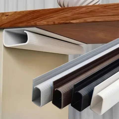 1pc Canal de Cabos de PVC para Mesa, Organizador de Cabos, Canal de Cabos para Uso Sob a Mesa, Sem Perfuração para Escritório em Casa