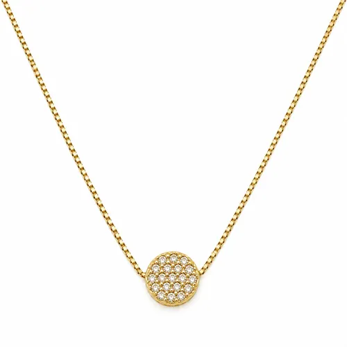 Colar 45 cm Redondo com 19 Diamantes Ouro 18K