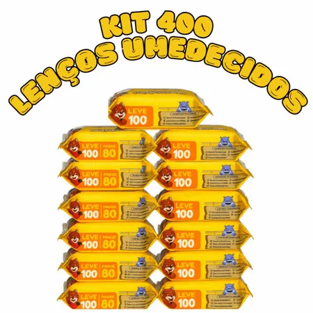 Kit 400 Toalhas Umedecidas Chameguinho Baby Lenço Umedecido para Bebê Higiene Infantil