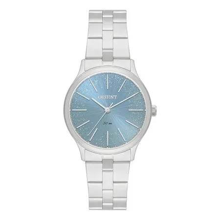 Relógio Orient Feminino Fbss0143 G1sx Prateado Fundo Cinza