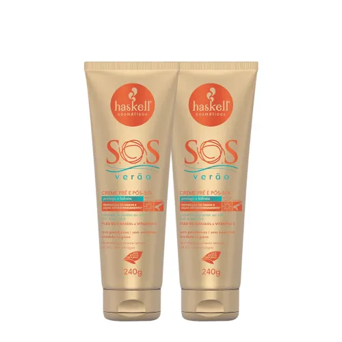 Kit Haskell S.O.S Verão Pós Sol Leave-in Creme Extra (2 Unidades)