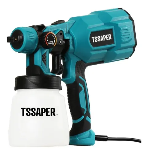 Pistola de pulverização elétrica para pintura hvlp Tssaper TP550 do 800mL cor azul-turquesa 550W