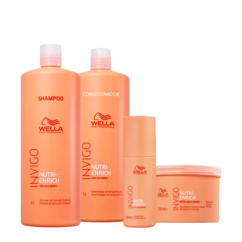 Kit Wella Professionals Invigo Nutri-Enrich Balm Salon Total Leave-in (4 Produtos)