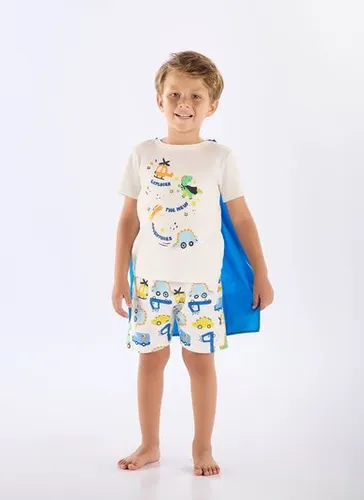 Pijama Infantil com Estampa Brilha no Escuro e Capa Removível (Off White) Up Baby