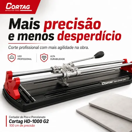 Corte Preciso sem Lascas Cortador de Piso e Porcelanato Cortag HD-1000 G2 100cm
