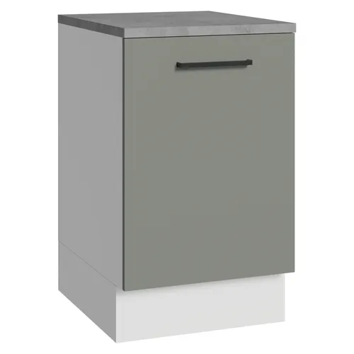 Balcão de Cozinha 50 x 60cm 1 Porta (Com Tampo) Branco/Cinza Agata Madesa