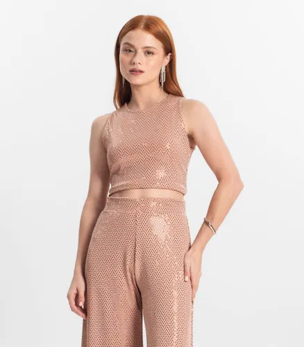 Cropped Juvenil Feminino em Lantejoula Minty - Moda Feminina e Masculina, Itens para Casa e Mais l Rovitex