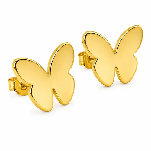 Brinco Borboleta Lisa 1 cm em Ouro 18K