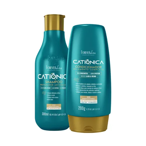 Kit Forever Liss Catiônica Shampoo 300 ml + Condicionador 200 g