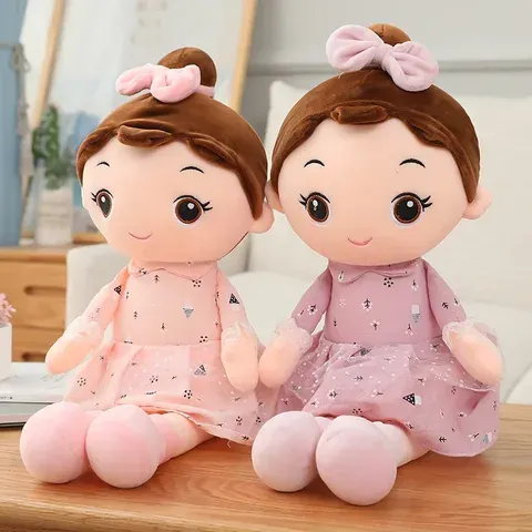 45cm bonito anjo menina brinquedo de pelúcia adorável pelúcia anime figura boneca usar lindo vestido brinquedos macios para meninas presentes agradáveis
